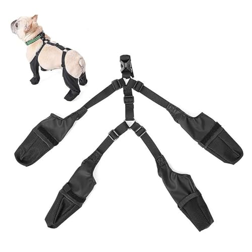 NSXAYIWE Hundestiefel-Leggings, wasserdichte, verstellbare, rutschfeste Gummisohlen, Bequeme Winterstiefel für Hunde, Schneestiefel für kleine bis mittelgroße Hunde (L) von NSXAYIWE