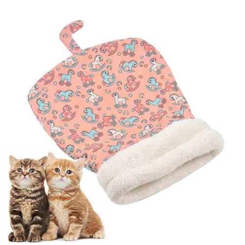 NTDMSFWM Katzenschlafsack for Hauskatzen, Warmer Katzenschlafsack, gemütlicher Katzen-Winterschlafsack, Winter-Haustierschlafsack, selbstwärmendes Katzenhöhlenbett(Pink) von NTDMSFWM