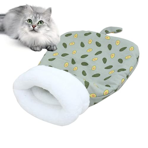 NTDMSFWM Katzenschlafsack for Katzen im Innenbereich, Winter-Katzenschlafsack, Schlafsack for Katzen, weicher Plüsch, Katzensack, Hund, Katze, Winter, Warmer Schlafsack(Green) von NTDMSFWM