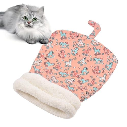 NTDMSFWM Katzenschlafsack for Katzen im Innenbereich, Winter-Katzenschlafsack, Schlafsack for Katzen, weicher Plüsch, Katzensack, Hund, Katze, Winter, Warmer Schlafsack(Pink) von NTDMSFWM