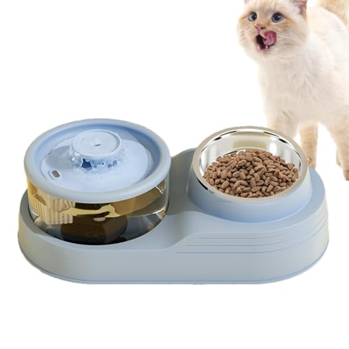 NUDGE Automatischer Futterspender für Haustiere, 2-in-1, automatischer Wasserspender für Katzenfutter und Wasser, große Kapazität, für Zuhause und Reisen von NUDGE