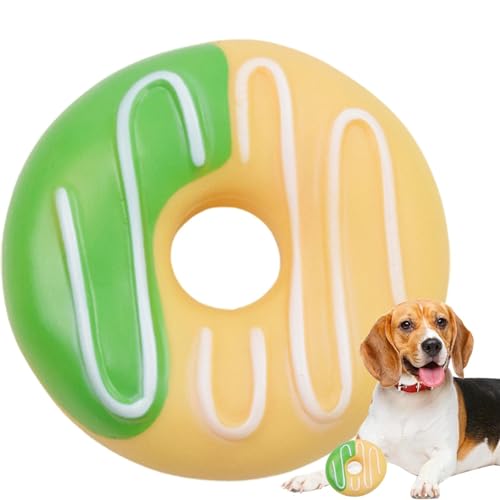 NUDGE Kauspielzeug für Hunde, Donut-Beißspielzeug, quietschendes Spielzeug für Kauer, Lebensmittelform, Kauspielzeug, interaktives Hundespielzeug von NUDGE