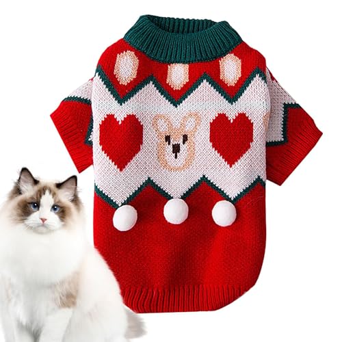 NUDGE Weihnachtspullover für Hunde – Weihnachtspullover für Haustiere – weicher Strickwaren-Pullover für den Winter, Weihnachten, Hundemantel für mittelgroße Katzen und kleine Hunde von NUDGE