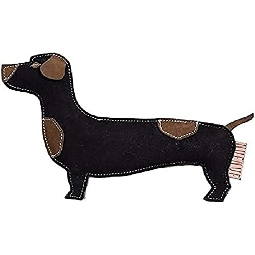 NUFNUF - Scooby Suede Leather Toy Dachshund schwarz von NUFNUF