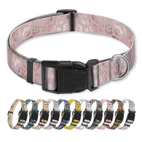 NUGGHU Hundehalsband, niedliches Welpenhalsband, lustiges Haustierhalsband, verstellbar, weich, Hundehalsbänder für große Hunde, Glitzer, rosa Leopard NUGGHU Hundehalsband, niedliches Welpenhalsband, lustiges Haustierhalsband, verstellbar, weich, Hundehalsbänder für große Hunde, Glitzer, rosa Leopard von NUGGHU
