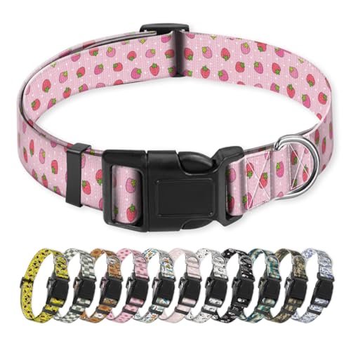 NUGGHU Hundehalsband, niedliches Welpenhalsband, lustiges Haustierhalsband, verstellbar, weich, für große Hunde, niedliche rosa Erdbeeren NUGGHU Hundehalsband, niedliches Welpenhalsband, lustiges Haustierhalsband, verstellbar, weich, für große Hunde, niedliche rosa Erdbeeren von NUGGHU