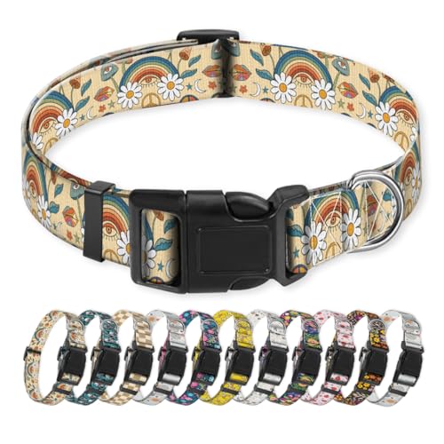NUGGHU Hundehalsband, niedliches Welpenhalsband, lustiges Haustierhalsband, verstellbare weiche Hundehalsbänder für große Hunde, Retro-Boho-Blumen NUGGHU Hundehalsband, niedliches Welpenhalsband, lustiges Haustierhalsband, verstellbare weiche Hundehalsbänder für große Hunde, Retro-Boho-Blumen von NUGGHU