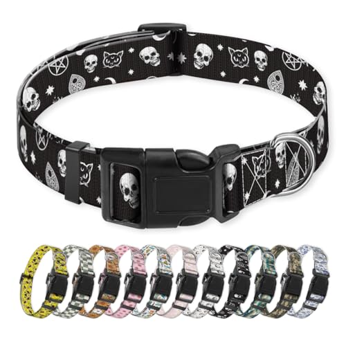 NUGGHU Hundehalsband, niedliches Welpenhalsband, lustiges Haustierhalsband, verstellbare weiche Hundehalsbänder für große Hunde, niedliche Totenkopf-Sterne NUGGHU Hundehalsband, niedliches Welpenhalsband, lustiges Haustierhalsband, verstellbare weiche Hundehalsbänder für große Hunde, niedliche Totenkopf-Sterne von NUGGHU