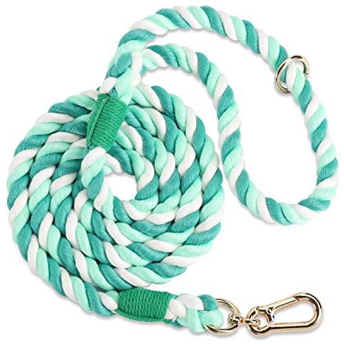 NUGUTIC Hundeleine, handgefertigt, geflochtenes Seil, für kleine, mittelgroße und große Hunde, 152 cm (Moosgrün) von NUGUTIC