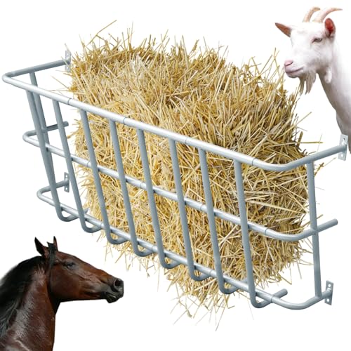NULTRUMA Heu-Futterstation für Ziegen, 114,3 cm, mehrseitig, Wandmontage, Heuregal, robuster Heu-Futterspender für Nutztiere, Pferde, Ziegen, Schafe, Esel, Innen- und Außenbereich von NULTRUMA