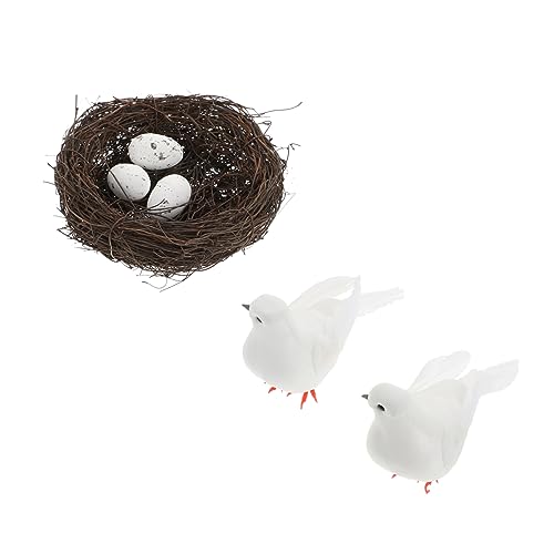 NULYLU Garten Vögel Nest Dekoration Vögel Nest Ornamente für Weihnachten Realistische Taube Nest Eier Einzigartige Weihnachten von NULYLU