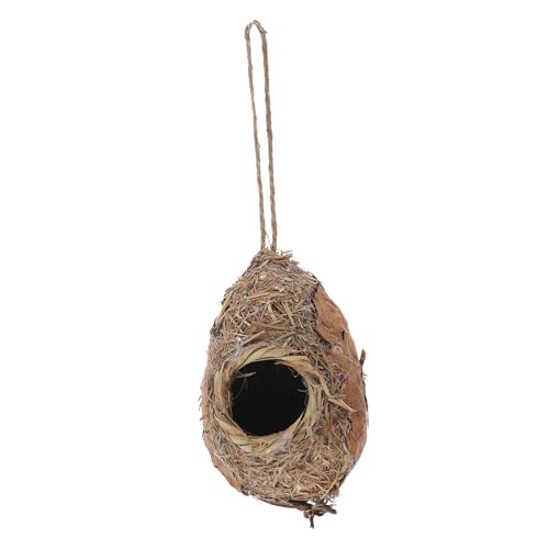 NULYLU Vogelnest aus Stroh vogelhaus tierbedarf The Birdcage Bird cage pet Supplies Garten vogelnest unfertige Vogelhäuschen Vogelnest für Garten gartenvögel nisten Gras Chocolate von NULYLU