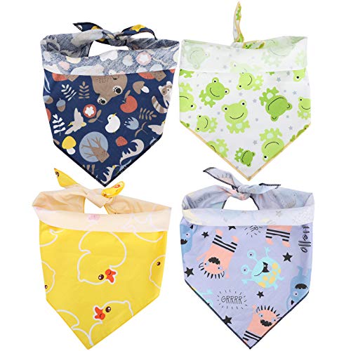 Cotton Fashion Dog Schal Set superabsorbierende atmungsaktive Maschine Waschbar für Haustiere Hochzeitsfeier Picknick 4pcs (L) von NUMNBE