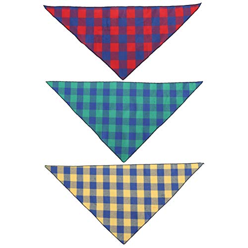 Haustierhund Bandana Weiche Baumwollplaidhalsschal für Hochzeiten Partys Familienpicknicks, 3pcs (S) von NUMNBE