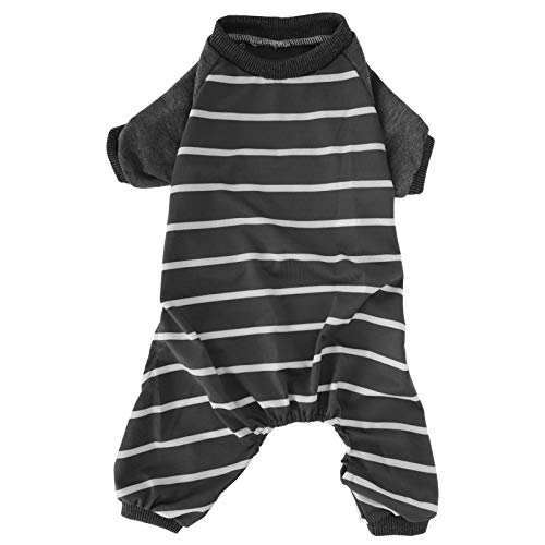 Haustierhund -Jumpsuit Weiche Polyester -Bodys -Streifenhemd für Innenhäuser Langarm (M) von NUMNBE