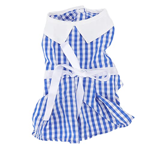 Haustierkleid Sommer süße Karierte Bowknot Ribbon Gürtel Sonne Schutz Pet Cat Rock für Hunde Katzen (L) von NUMNBE