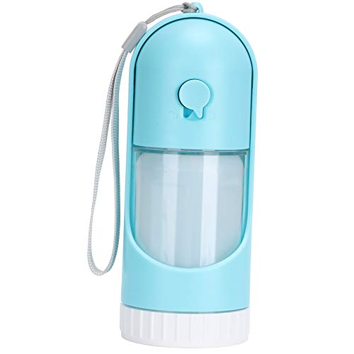 Haustiernahrung Wasserflasche Dual Zweck -Spender tragbarer versenkbare Hunde Katzen im Freien (Retractable Water Grain Cup Blue) von NUMNBE