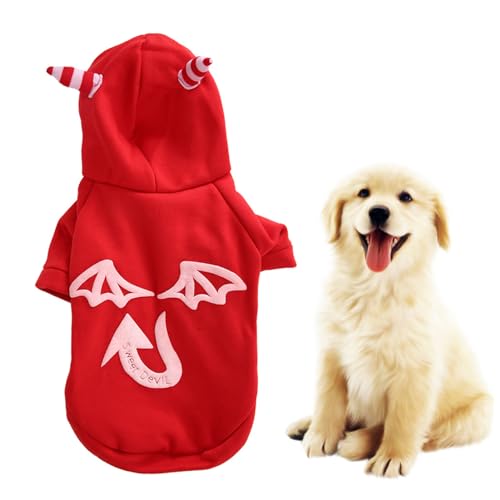 Haustuch Kostüm Luminous böse Person Muster Hallowmas Kleidungshund Katze Rot rot (XL) von NUMNBE