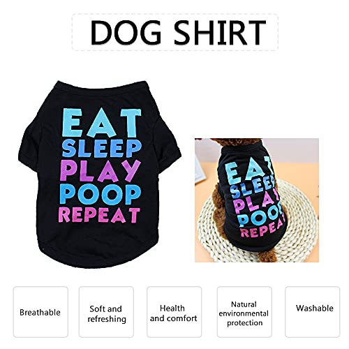 Hundehemd Hund T-Shirts Hunde Sommerkleidung gedruckt Haustier Kleidung Haustier Sommerkleidung für Welpen Hunde schwarz 7 Größe Optional optional von NUMNBE