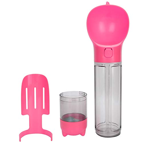 Hundwasserflasche 500 ml Trinkbecher Feeder Schaufel Müllsack für Haustiere Vorräte (Pink) von NUMNBE