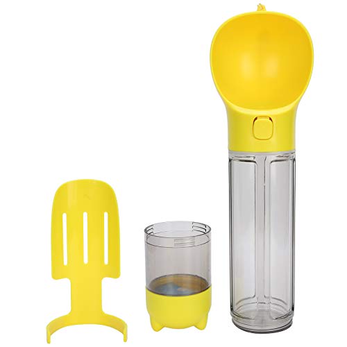 Hundwasserflasche 500 ml Trinkbecher Feeder Schaufel Müllsack für Haustiere Vorräte (Yellow) von NUMNBE