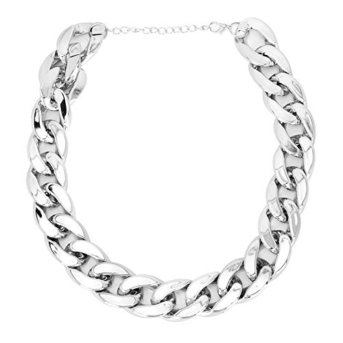 Kunststoff modisch glänzender Hund Choke Kette Choker Dekoration Halsband Leichte verstellbare Gold Silber Halskette für französische Bulldogge (Silver) von NUMNBE