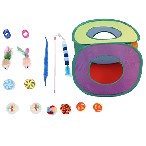 NUMNBE 15pcs Cat Toy Set Interactive Tent Ball Springs Funny Kätzchen Spielzeugsortiment - Safe und lustige Spielsachen für Katzen und Kätzchen von NUMNBE