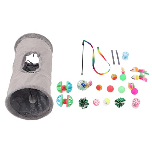 NUMNBE Charakterzahl: 159 21pcs Interactive Cat Toys Set mit farbenfrohen Bällen, Katzenstäbchen, Glocken und mehr - lustiges Sortiment für Kätzchen und Erwachsene Katzen, um Spiel, von NUMNBE