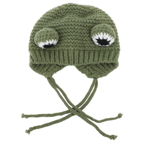 NUMNBE Hund gestrickter Hut süß lustig Design Winter warm warm bequem für kleine Hunde Katzen (Green) von NUMNBE