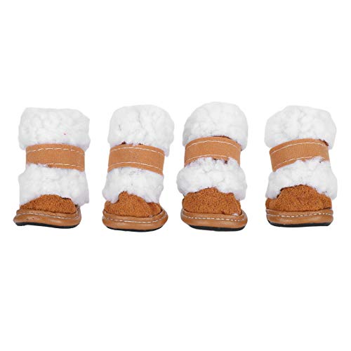 NUMNBE Hundeschuhe Winter Warmer Stiefel Beschützer Anti -Skid -Hakenschleife Verschluss im Freien Khake Farbe für Hundekatze (3 Size) von NUMNBE