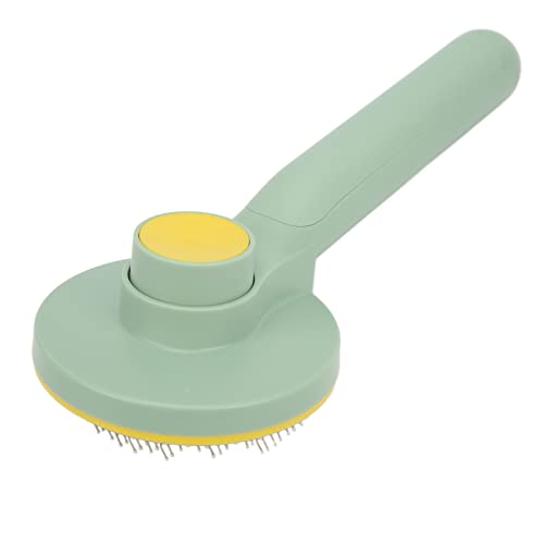 NUMNBE Katze Slicker Hair Pinsel Selbstreinigungsmassage runde Nadel Haustier Pflegekamm für Hunde Schweine (Round Handle Needle Comb Color Combination (Green) von NUMNBE