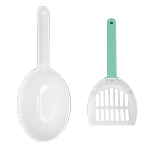 NUMNBE Katzenstreu Scoop 7mm Leckloch Ablernen abnehmbar - Bequeme Katzenkotschaufe mit Sifter für Müllbox (Green) von NUMNBE