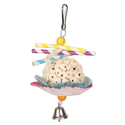 NUMNBE Kuchenvogel Futtersuche Spielzeug Essbares weicher Langeweile Relief Papagei Shredding Kaut Spielzeug Cockatiel Brudgie (Single Ball String) von NUMNBE