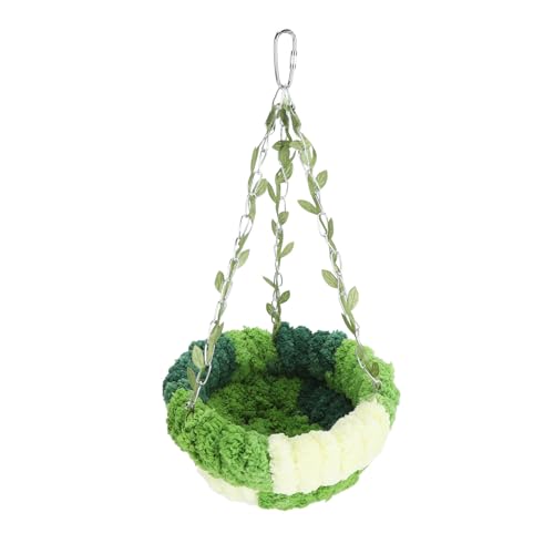 NUMNBE Papageienhängematte Bett weiches Korallenflecken hängende Vogel Nest Grün für Käfig (Large Hammock (17x32cm / 6.69x12.60in)) von NUMNBE