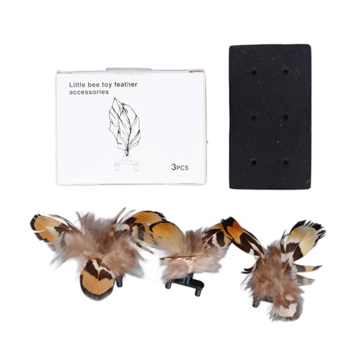 NUMNBE Pet Feather Toy Interactive Cat Toy Förderung der Zirkulationsangst Reduzierung Plastikkätzchen Spielzeug für Innenräume im Freien im Freien (Black) von NUMNBE