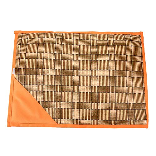 NUMNBE Weiches Bambusfaser-Haustier Schlafkühlkissenmattenkleidung-für Katzenhund, hautfreundlich, ideal für Ruhe, Blau/Orange (L50 * 63) von NUMNBE