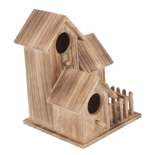 NUOBESTY Vogelhaus Zubehor Vogelhaus Aus Holz Vogelhäuschen Für Draußen Vogelnest Aus Holz Vogelnest Vogelfutterhaus Mit Kamara Dekoratives Vogelnisthaus Vogelnapf von NUOBESTY