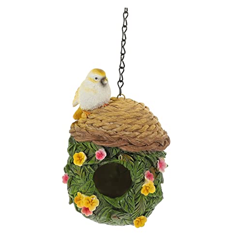 NUOBESTY Hängendes Vogelhaus Ornament Für Den Garten Winterfestes Parrot Nest Aus Resin Dekoratives Vogelhaus Für Außenbereich Vogel Schlafnest Und Garten Deko Ideal Für Papageien Und von NUOBESTY