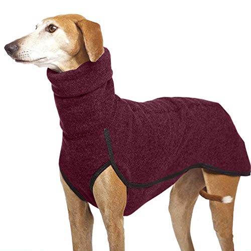 Dog's Fleeve Coat Jacket Winter Warm halten Vierbeinige Haustierkleidung mit Langer Kapuze für kleine mittelgroße Hunde-Burgund_L. von NUOYIYI