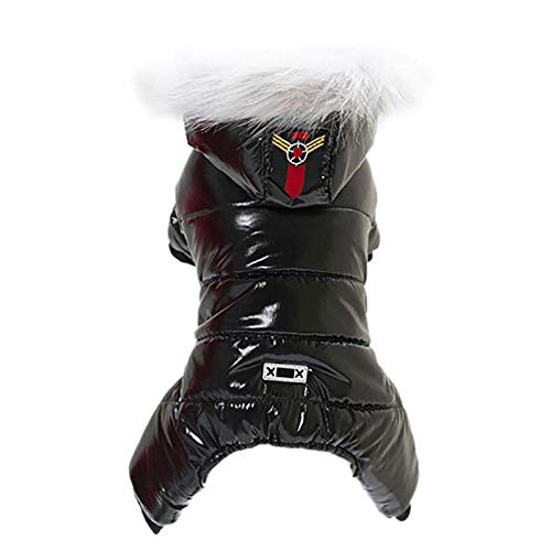 Haustier Hund Kleidung Vier Beine Baumwolle Kleidung Für Hunde Dicke Winter Hund Kleidung Für Kleine Chihuahua Haustier Produkt-Schwarz_XL von NUOYIYI