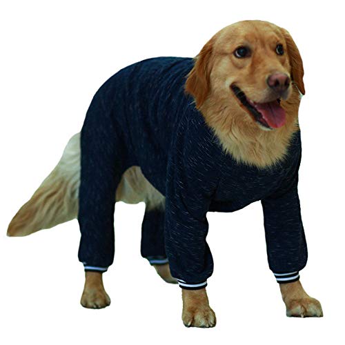 Haustier Hund Kleidung Winter Big Large Dog Outfit Overall Pyjama Corgi Golden Retriever Husky Labrador Hund Overalls Haustier Kostüm Mantel-Marine_M. von NUOYIYI