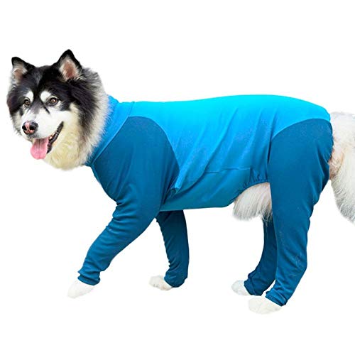 NUOYIYI Pet Dressing Supplies Pet Kleidung Hohe Elastizität Anti-Hair Falling Big Dog Vierbeiner Jumpsuit Blau/Lila Pulver-LX2464L_8XL_1 von NUOYIYI