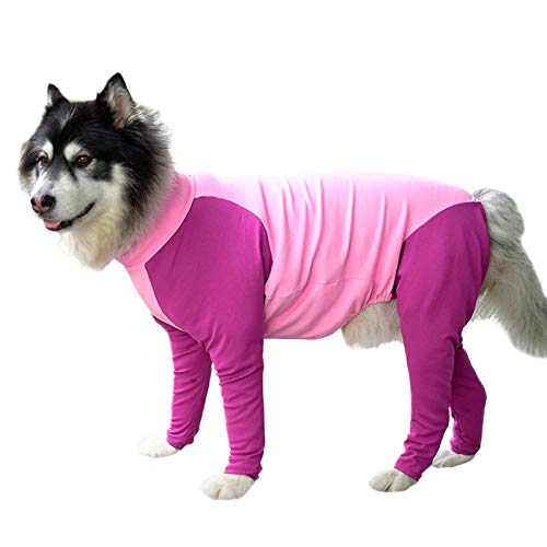 Pet Dressing Supplies Pet Kleidung Hohe Elastizität Anti-Hair Falling Big Dog Vierbeiner Jumpsuit Blau/Lila Pulver-LX2464Z_10XL_1 von NUOYIYI