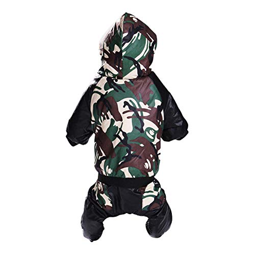 Pet Winter Dog Kleidung Kleine und mittelgroße Hunde Daunenjacke Camouflage Casual Hooded Vierbeinige Baumwoll-gepolsterte Kleidung-Tarngrün_M_1 von NUOYIYI