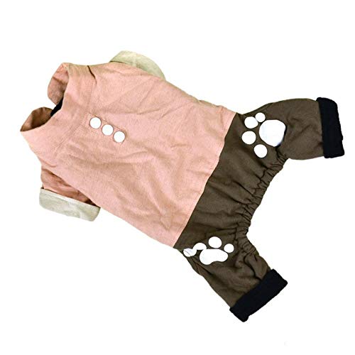 Winter Haustier Kleidung Welpe Katze Kleidung Hoodies Mantel Warmer vierbeiniger Overall Herbst Frühling Hund Kleidung-Rosa_L. von NUOYIYI