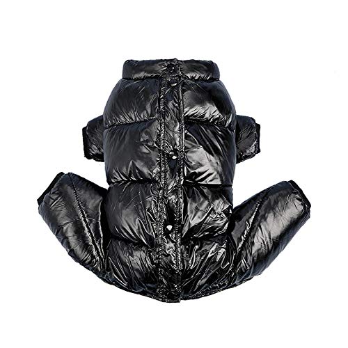 Winter Warm Pet Dog Kleidung Jumpsuit für Hunde Vierbeiner Anzug für kleine Hunde Verdicken Jacke Overalls für Yorkshire Chihuahua-Schwarz_XL_1 von NUOYIYI