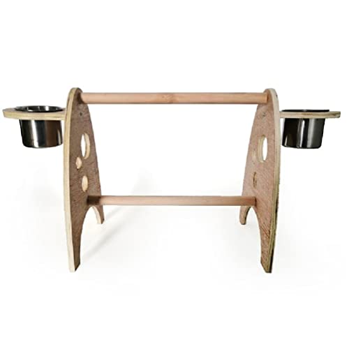 Papagei Holz Sitzstange Vogel Holz Ständer Papagei Schleifen Sitzstange Tisch Plattform Für Spiel Gym Spielzeug Mit Feeder Dish Cup Für Liebe Vogel Holz Ständer Sitzstange von NURCIX