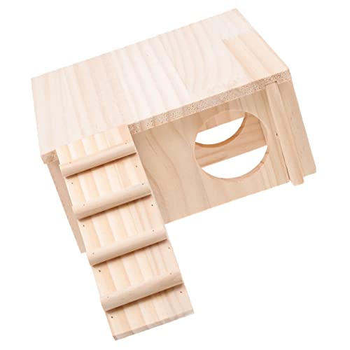 NUSITOU 1 Satz Holzhaus Hamsterverstecke Aus Holz Rattenlabyrinth-kletterspielzeug Rennmaushaus Holz Hamster Sandbadbox Kleine Haustiere Waldhaus Hamster Spielhaus Haushalt Kleine von NUSITOU