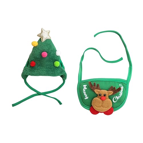 NUSITOU 1 Set Hut Lätzchen Weihnachts Hundehalsband Bandana Feiertags Kopftuch Zubehör Welpen Weihnachtsmütze Haustier Lätzchen Dekor Mütze Hunde Dressing Zubehör Festliches von NUSITOU