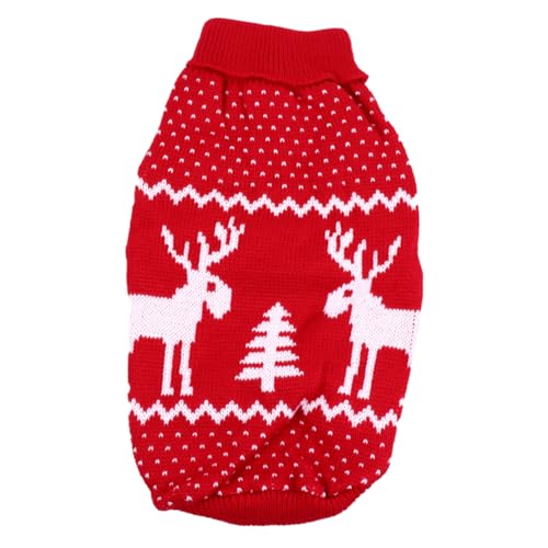 NUSITOU 1 X Weihnachtspullover Elch Dekoration Weihnachts Hundekleidung Festival Haustierkleidung Welpenkleidung Hundemantel Kleine Hunde Outfits Strickwaren Hundepullover Welpen von NUSITOU